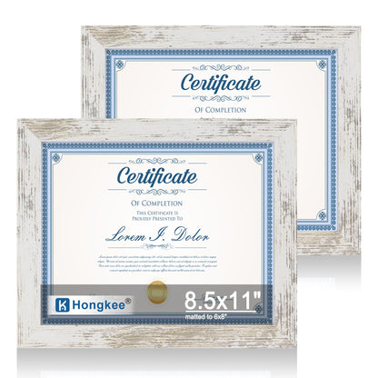 Hongkee 5x7 Picture Frame Set of 2, Real Glass and Wood Frame for Mat 4x6