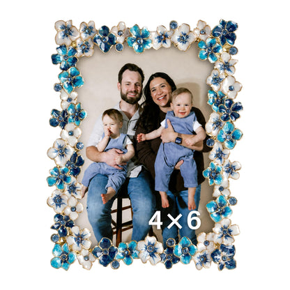 4x6 Pink Flower Picture Frame with Rhinestones