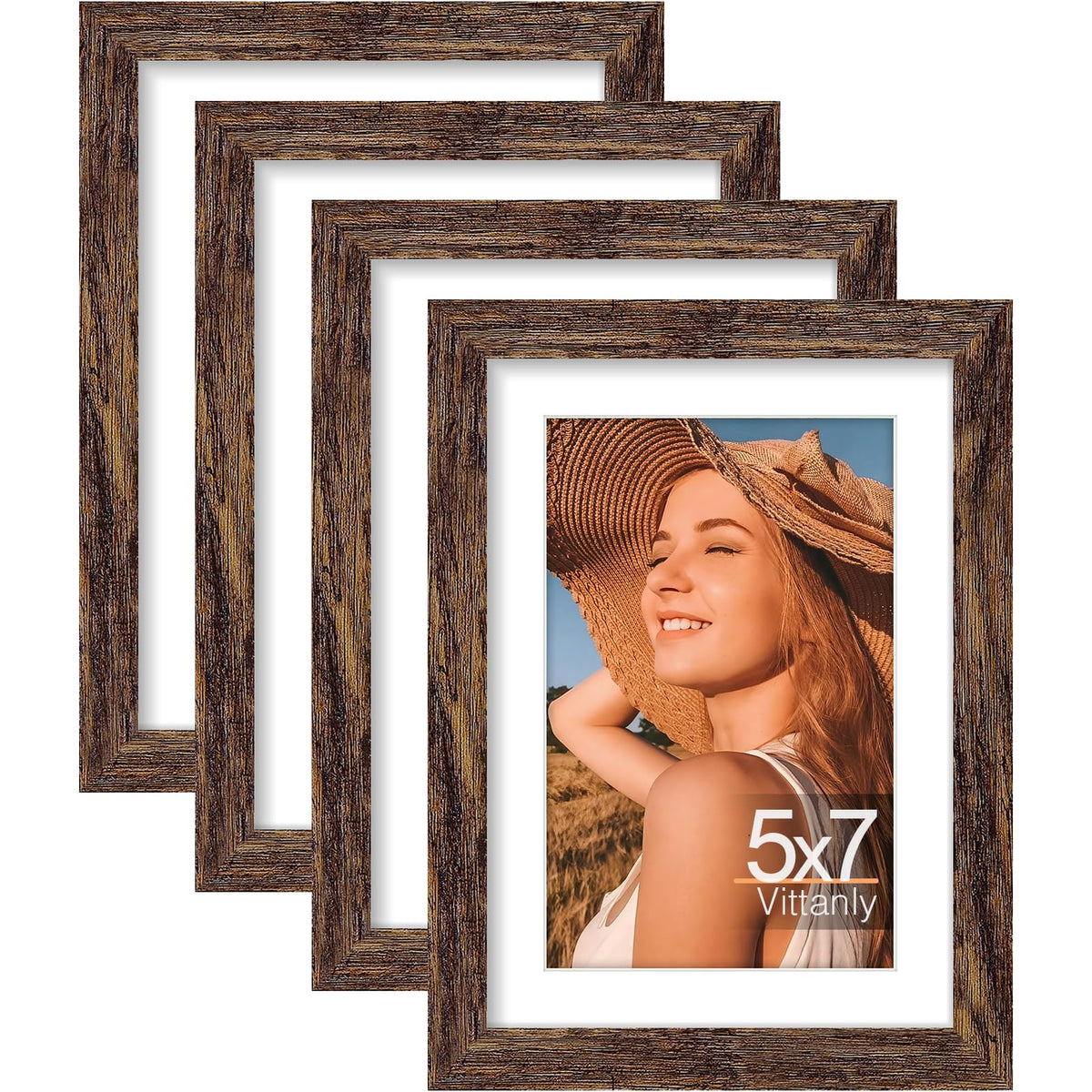 Vittanly 8x10 Picture Frames Set of 4, for Wall or Tabletop, Pale Pink