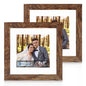 Hongkee 5x7 Picture Frame Set of 2, Real Glass and Wood Frame for Mat 4x6