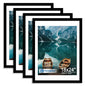 Hongkee 8x10 Picture Frame Set of 4, Real Glass and Wood Frame, 5x7 Mat