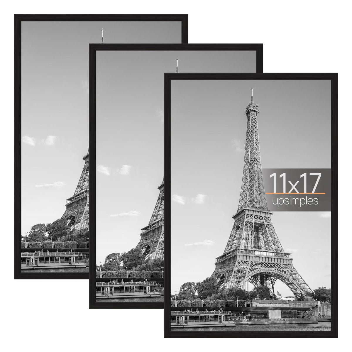 upsimples 16x24 Poster Frame, Easy Slide-In Assembly, Black, 3 Pack