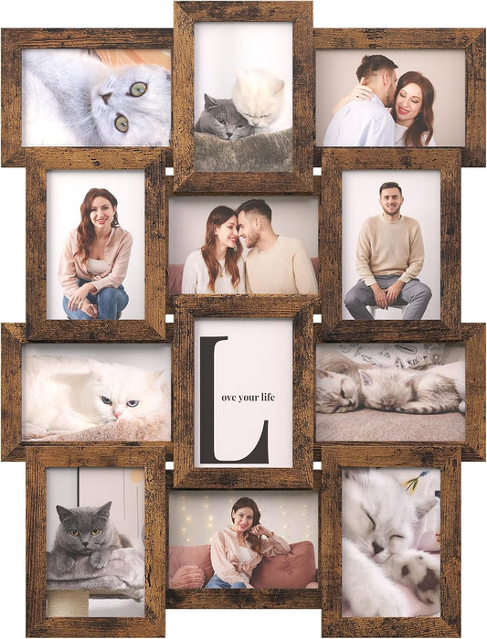 SONGMICS Collage Picture Frames, 4 x 6 for Wall Decor, Set of 12