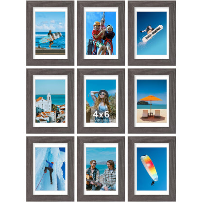 Vittanly 8x10 Picture Frames Set of 9 for Wall or Tabletop Display, Gold
