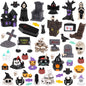 CCINEE 48pcs Halloween Mini Resin Figurines for Crafts, Miniature Skull Ghost Pumpkin Figures to Hide Tiny Village Collections Bulk for Holiday Party Favor Table Indoor Garden Dollhouse Decorations