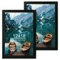 Hongkee 5x7 Picture Frame Set of 2, Real Glass and Wood Frame for Mat 4x6