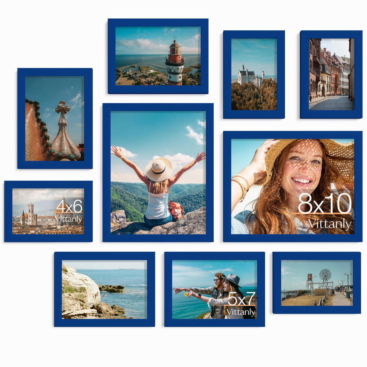 Vittanly 10 Pack Picture Frames Collage Wall Decor, Black