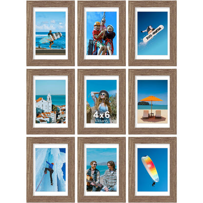 Vittanly 8x10 Picture Frames Set of 9 for Wall or Tabletop Display, Gold