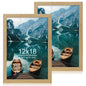 Hongkee 5x7 Picture Frame Set of 2, Real Glass and Wood Frame for Mat 4x6