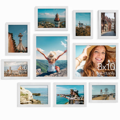 Vittanly 10 Pack Picture Frames Collage Wall Decor, Black