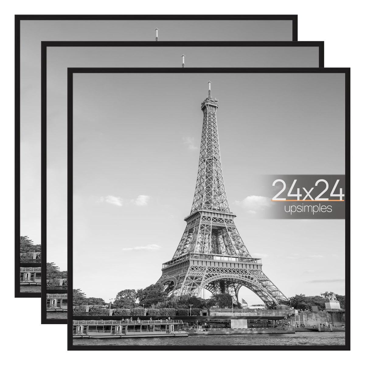 upsimples 16x24 Poster Frame, Easy Slide-In Assembly, Black, 3 Pack