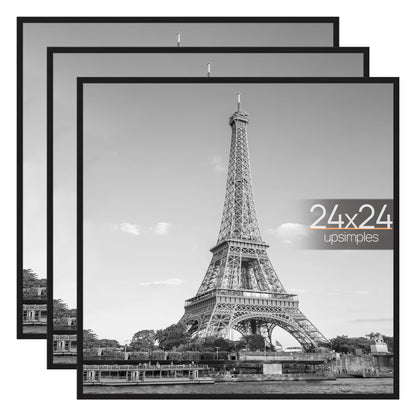 upsimples 16x24 Poster Frame, Easy Slide-In Assembly, Black, 3 Pack