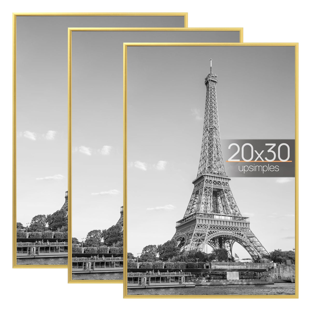 upsimples 16x24 Poster Frame, Easy Slide-In Assembly, Black, 3 Pack