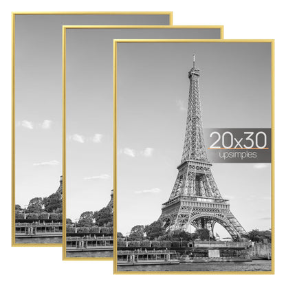 upsimples 16x24 Poster Frame, Easy Slide-In Assembly, Black, 3 Pack