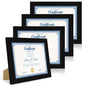 Hongkee 8x10 Picture Frame Set of 4, Real Glass and Wood Frame, 5x7 Mat