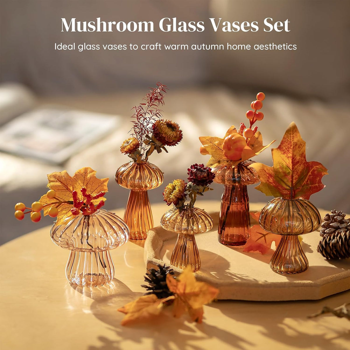 Glasseam Mushroom Plant Propagation Station, Small Glass Propagation Vases