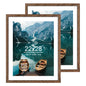 Hongkee 5x7 Picture Frame Set of 2, Real Glass and Wood Frame for Mat 4x6