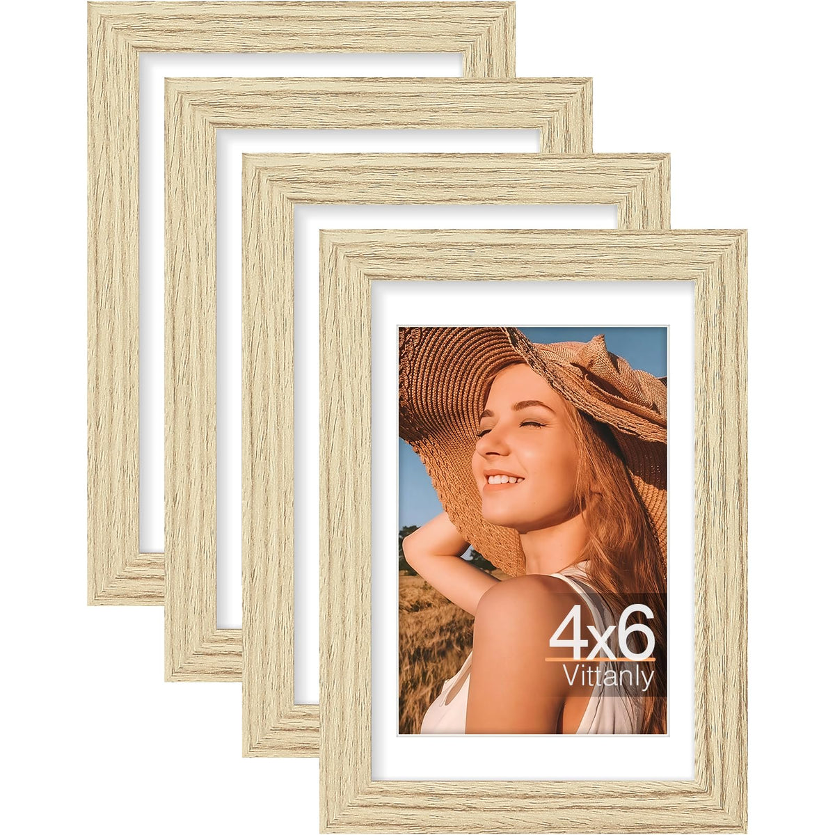 Vittanly 8x10 Picture Frames Set of 4, for Wall or Tabletop, Pale Pink