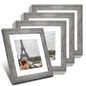 Hongkee 8x10 Picture Frame Set of 4, Real Glass and Wood Frame, 5x7 Mat