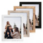 iRahmen 8x10 Picture Frame Set of 4, High Definition Real Glass Rustic Brown Frame, 8 x 10 Wood Photo Frames for Desktop Display and Wall Mounting