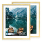 Hongkee 5x7 Picture Frame Set of 2, Real Glass and Wood Frame for Mat 4x6