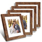 Hongkee 8x10 Picture Frame Set of 4, Real Glass and Wood Frame, 5x7 Mat