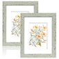 Hongkee 5x7 Picture Frame Set of 2, Real Glass and Wood Frame for Mat 4x6