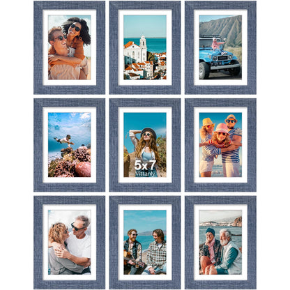 Vittanly 8x10 Picture Frames Set of 9 for Wall or Tabletop Display, Gold