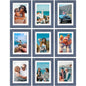 Vittanly 8x10 Picture Frames Set of 9 for Wall or Tabletop Display, Gold