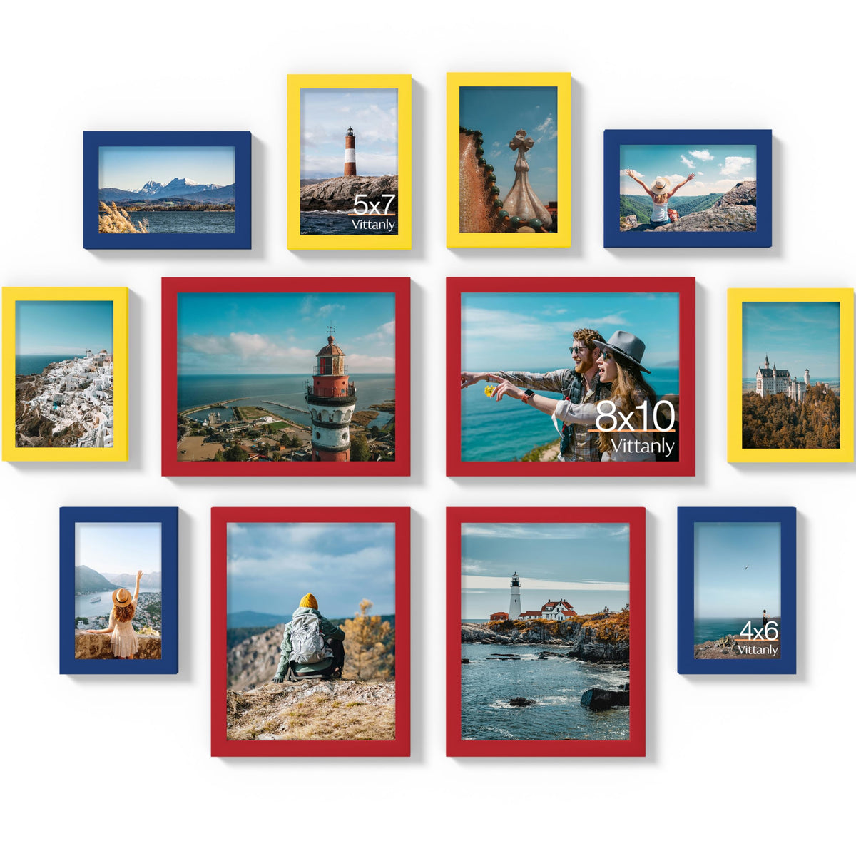 Vittanly 12 Pack Picture Frames Collage Wall Decor, Black