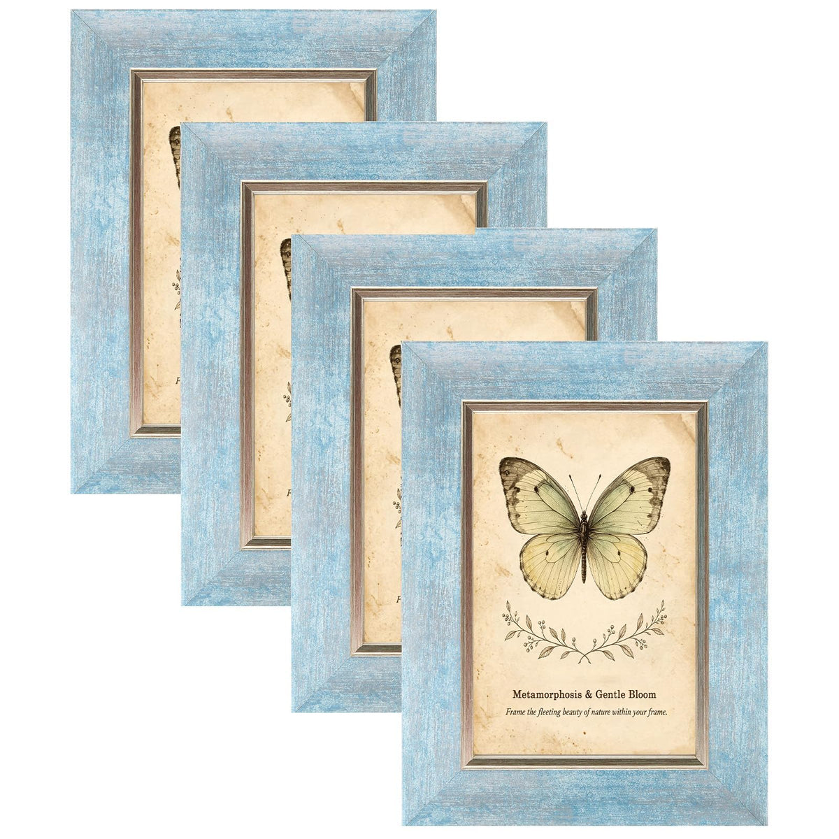XUANLUO 5x7 Picture Frames Set of 4,Rustic Retro Photo Frame(Multicolor)