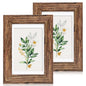 Hongkee 5x7 Picture Frame Set of 2, Real Glass and Wood Frame for Mat 4x6