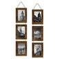 4x6 Collage Picture Frames Set of 2, Rustic Wooden Real Glass Vertical Hanging 3 Opening 4 by 6 Photo Frame, Rustic Brown