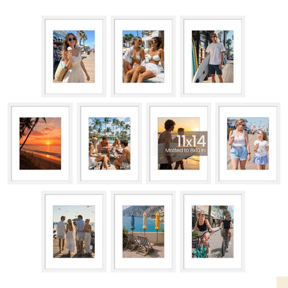upsimples 4x6 Picture Frame, Photo Collage Wall Decor Set of 10, Black