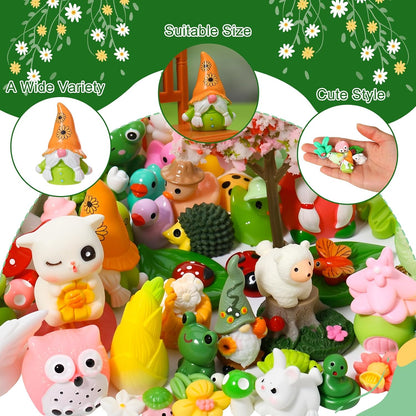 60 Pcs Fairy Garden Accessories Mini Resin Figurines