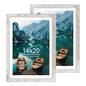 Hongkee 5x7 Picture Frame Set of 2, Real Glass and Wood Frame for Mat 4x6
