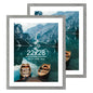 Hongkee 5x7 Picture Frame Set of 2, Real Glass and Wood Frame for Mat 4x6