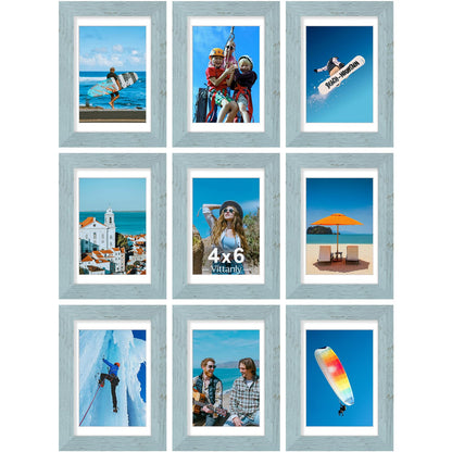 Vittanly 8x10 Picture Frames Set of 9 for Wall or Tabletop Display, Gold