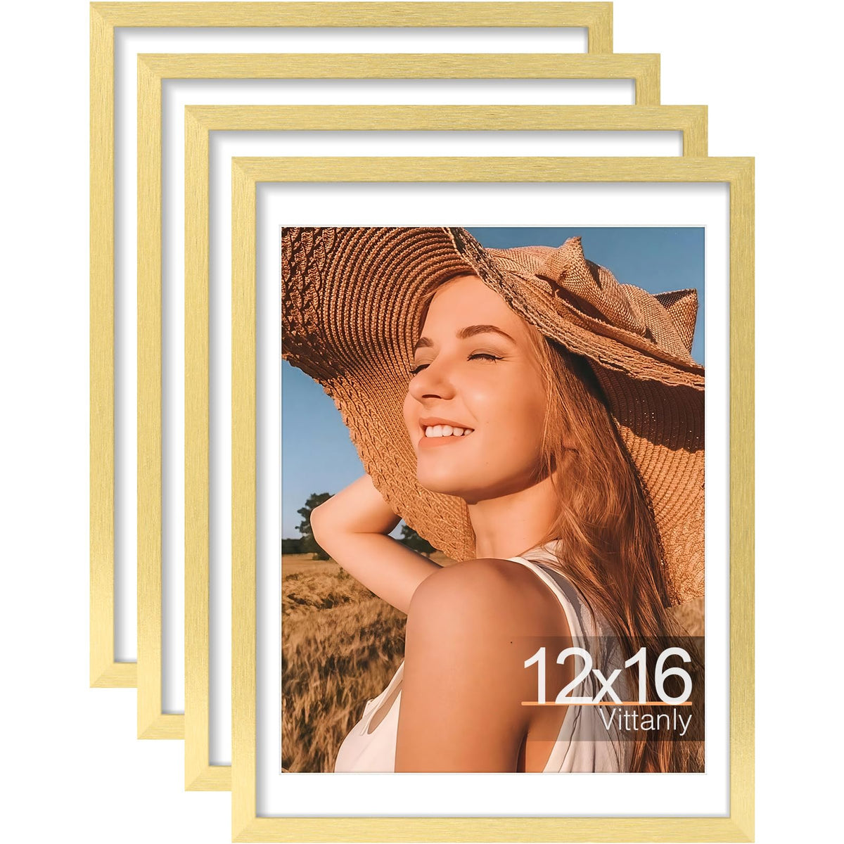 Vittanly 8x10 Picture Frames Set of 4, for Wall or Tabletop, Pale Pink