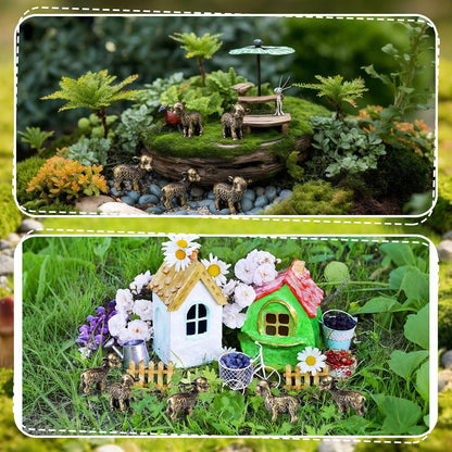 Civaner 24 Pcs Mini Sheep Figurines, Miniature Lamb, Mini Brass Figurines