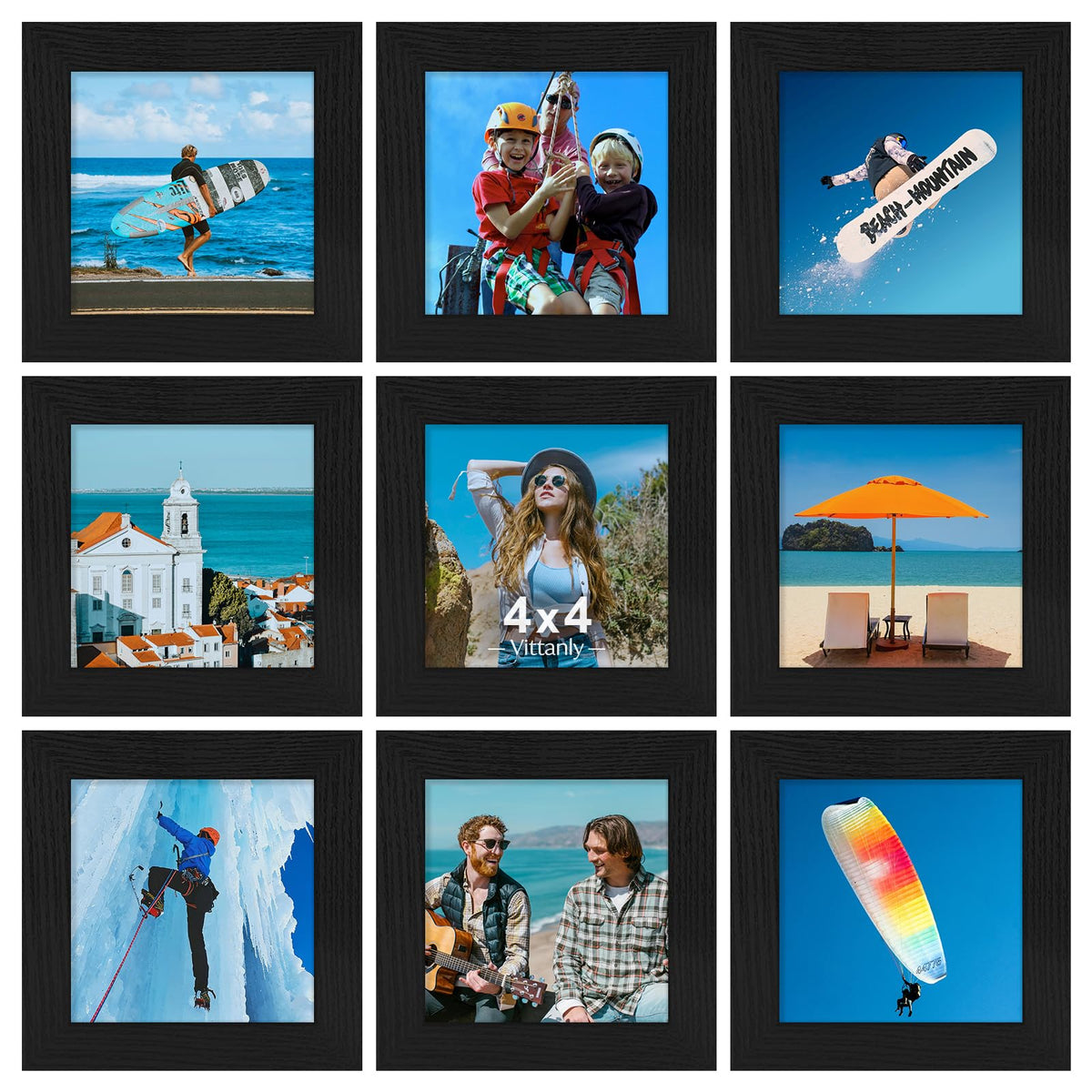 Vittanly 8x10 Picture Frames Set of 9 for Wall or Tabletop Display, Gold