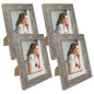 iRahmen 8x10 Picture Frame Set of 4, High Definition Real Glass Rustic Brown Frame, 8 x 10 Wood Photo Frames for Desktop Display and Wall Mounting