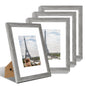 Hongkee 8x10 Picture Frame Set of 4, Real Glass and Wood Frame, 5x7 Mat