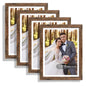 Hongkee 8x10 Picture Frame Set of 4, Real Glass and Wood Frame, 5x7 Mat