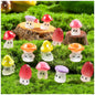 24pcs Mini Mushrooms Cute Resin Tiny Mushroom Figurines