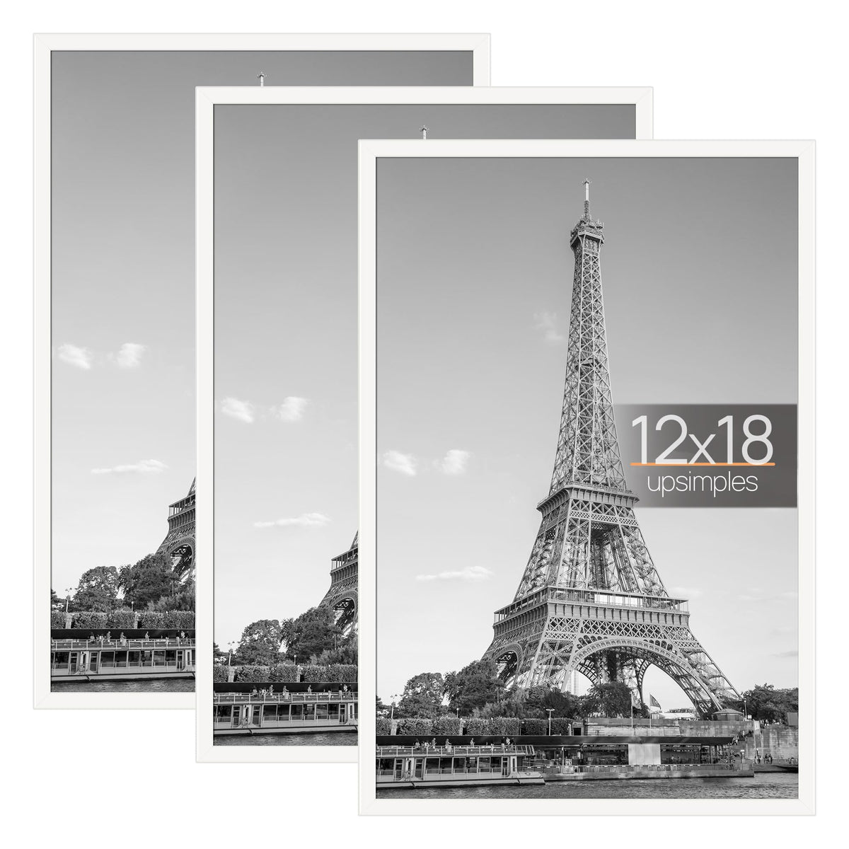 upsimples 16x24 Poster Frame, Easy Slide-In Assembly, Black, 3 Pack