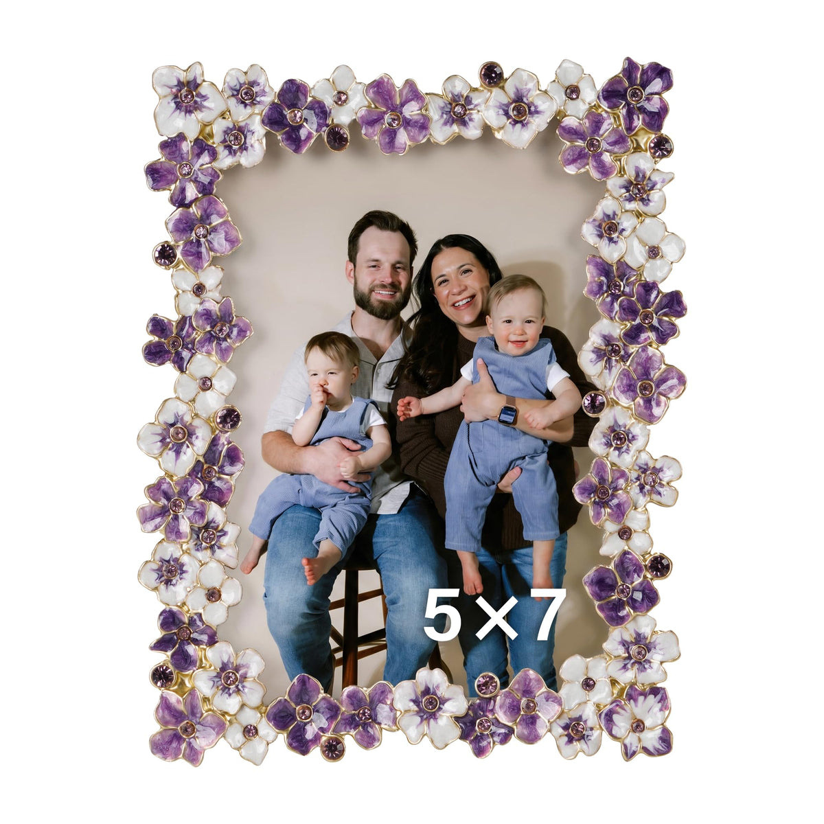 4x6 Pink Flower Picture Frame with Rhinestones