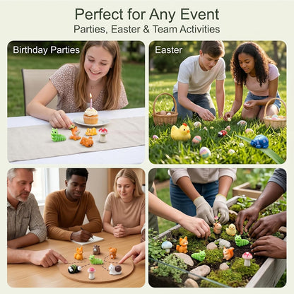 Zerobe 40Pcs Mini Forest Animal Figurines: Resin Fairy Garden Accessories