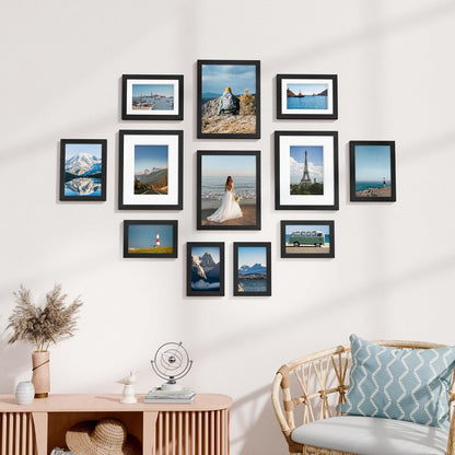 Vittanly 12 Pack Picture Frames Collage Wall Decor, Black