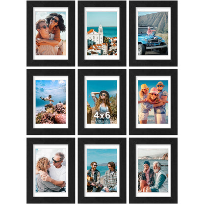 Vittanly 8x10 Picture Frames Set of 9 for Wall or Tabletop Display, Gold